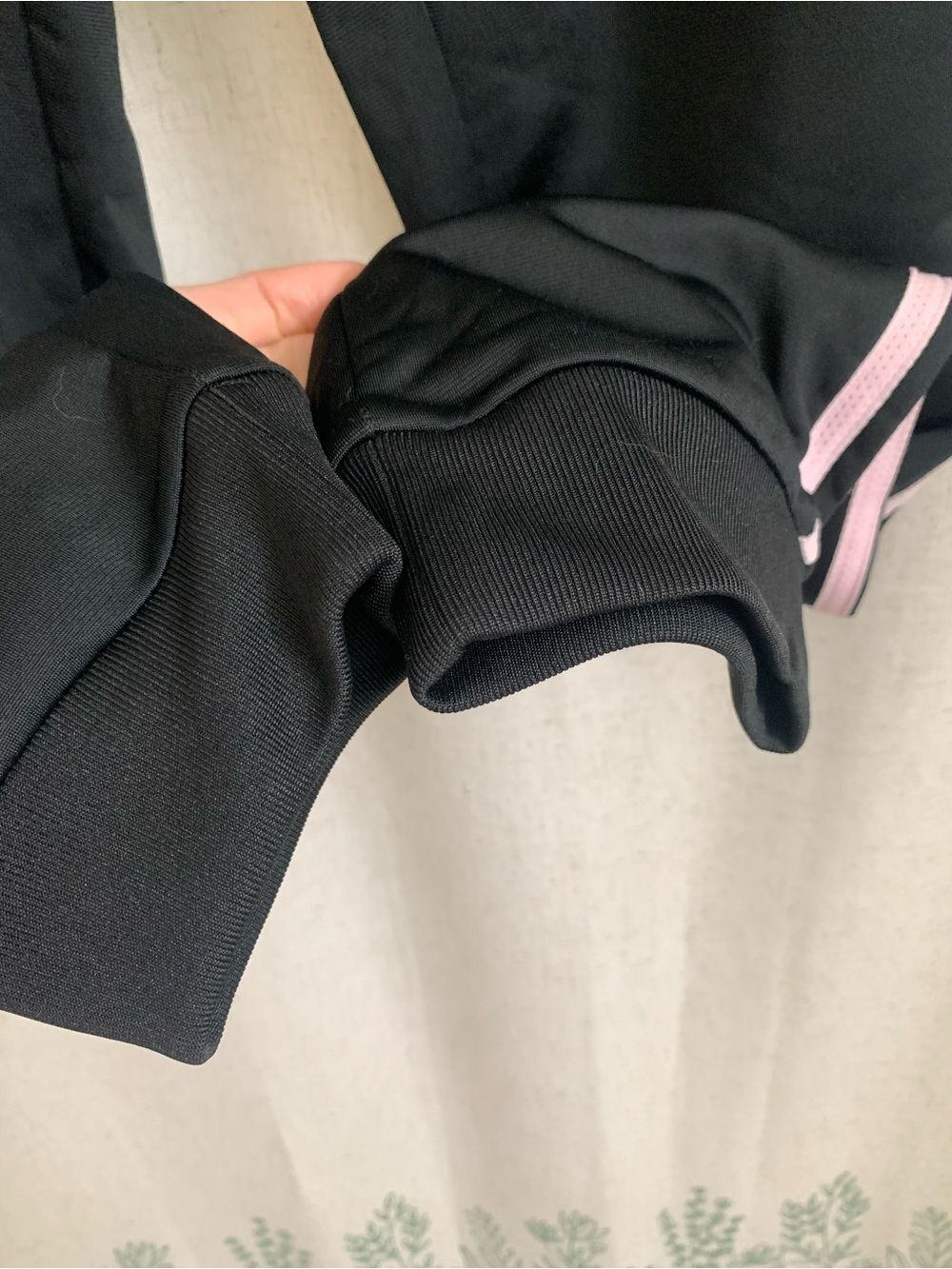 adidas Black Track Pants Light Pink Side Slash Pockets M - Picture 5 of 8